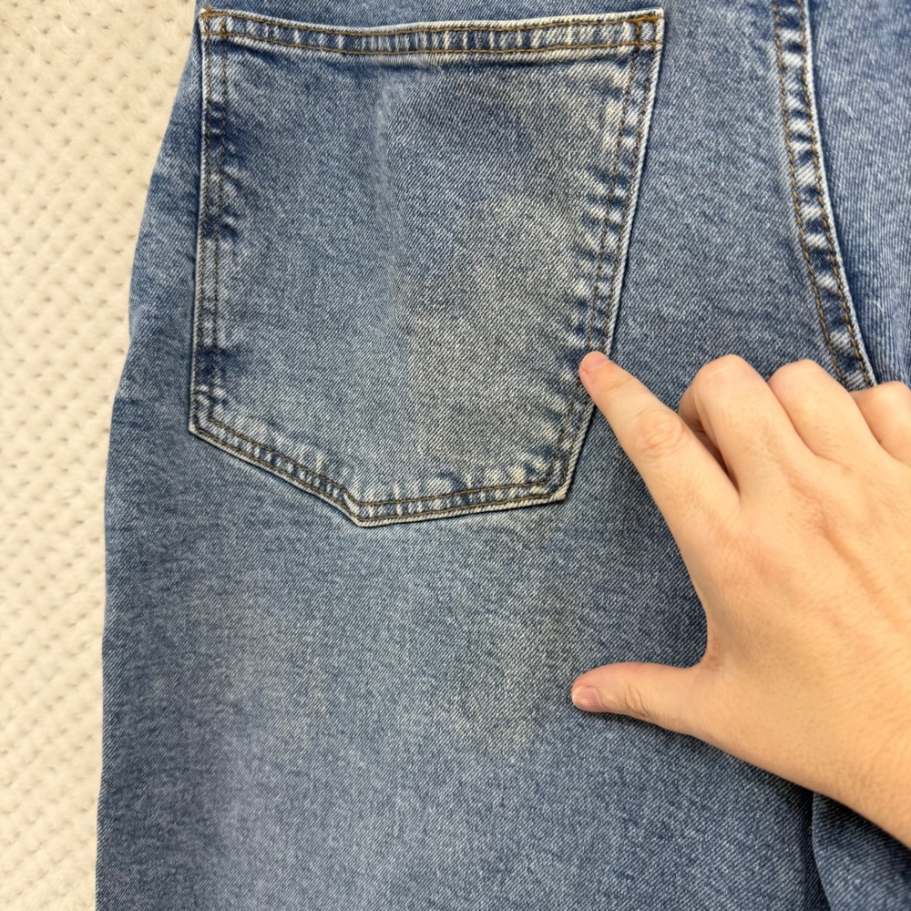 American Tall Luna High Rise Wide Leg Jeans Womens 32x35 Blue Heritage Faded - Picture 14 of 16